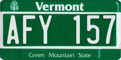 VT license plate AFY157