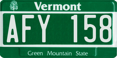 VT license plate AFY158