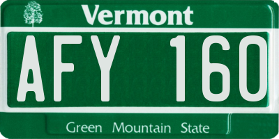 VT license plate AFY160