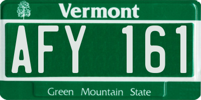 VT license plate AFY161