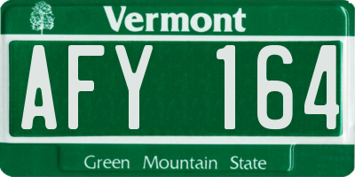 VT license plate AFY164