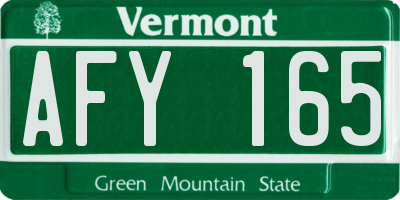 VT license plate AFY165