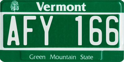 VT license plate AFY166