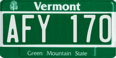 VT license plate AFY170