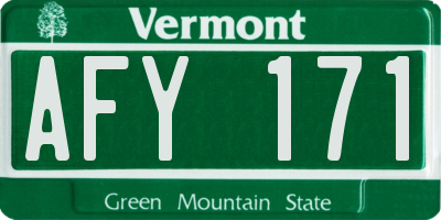 VT license plate AFY171