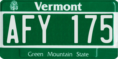VT license plate AFY175