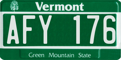 VT license plate AFY176