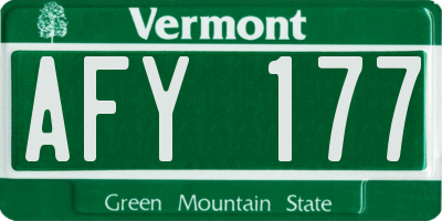 VT license plate AFY177