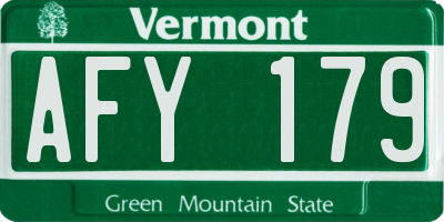 VT license plate AFY179