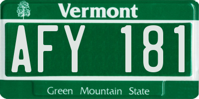 VT license plate AFY181