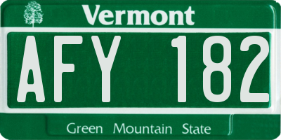VT license plate AFY182