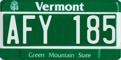 VT license plate AFY185
