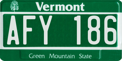 VT license plate AFY186
