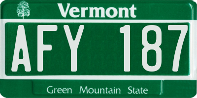 VT license plate AFY187