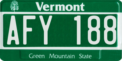 VT license plate AFY188