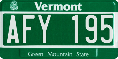 VT license plate AFY195