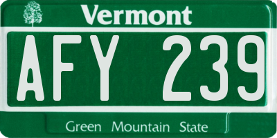 VT license plate AFY239