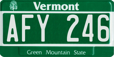VT license plate AFY246