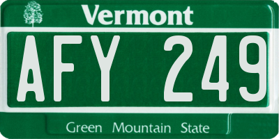 VT license plate AFY249