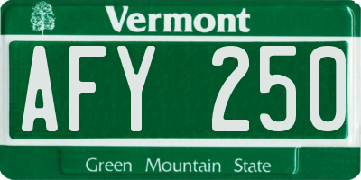 VT license plate AFY250