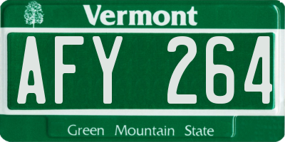 VT license plate AFY264