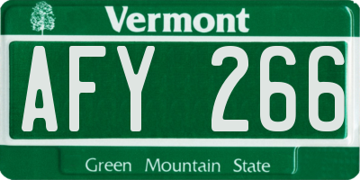 VT license plate AFY266
