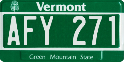 VT license plate AFY271