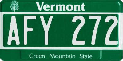 VT license plate AFY272