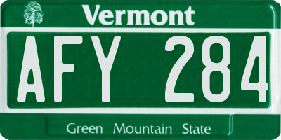 VT license plate AFY284