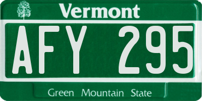 VT license plate AFY295