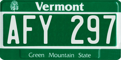 VT license plate AFY297