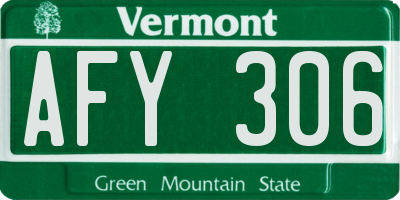 VT license plate AFY306