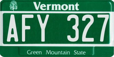 VT license plate AFY327