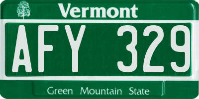 VT license plate AFY329