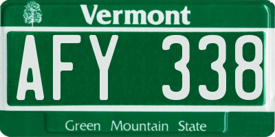 VT license plate AFY338