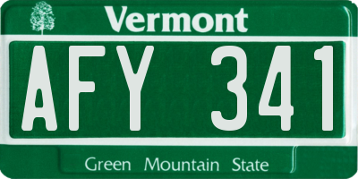 VT license plate AFY341
