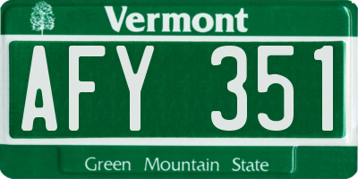 VT license plate AFY351