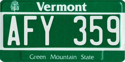 VT license plate AFY359