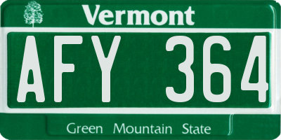 VT license plate AFY364