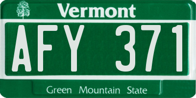 VT license plate AFY371