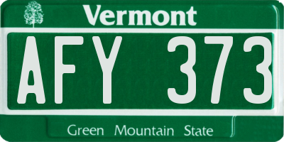 VT license plate AFY373
