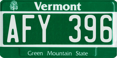 VT license plate AFY396