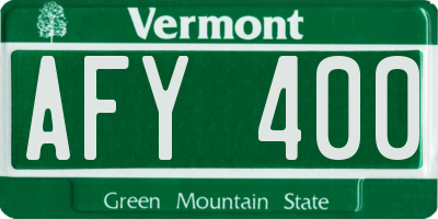 VT license plate AFY400