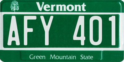 VT license plate AFY401