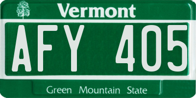 VT license plate AFY405