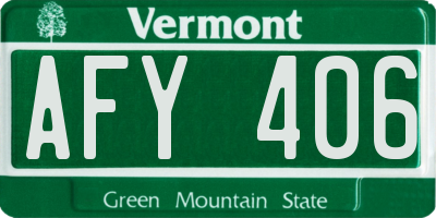 VT license plate AFY406