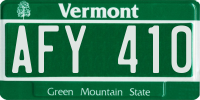 VT license plate AFY410
