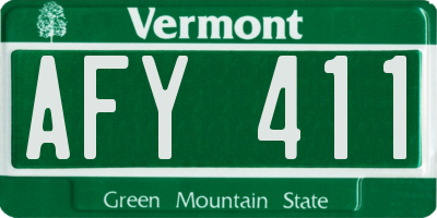 VT license plate AFY411