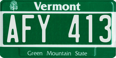 VT license plate AFY413