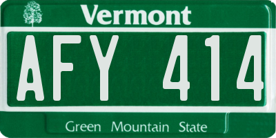 VT license plate AFY414